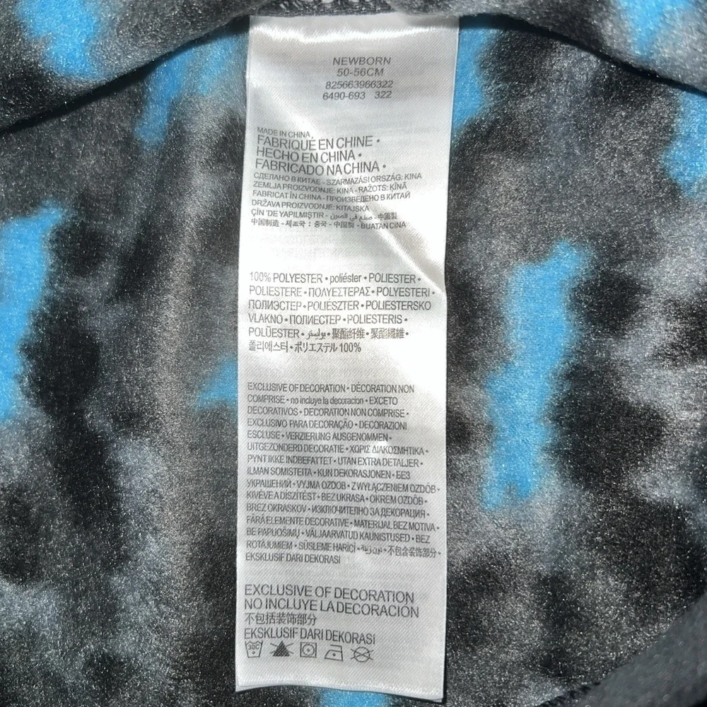 Hurley Baby Boy's Fleece Footed Aqua Camo Long Sleeve Sleeper | Size Newborn